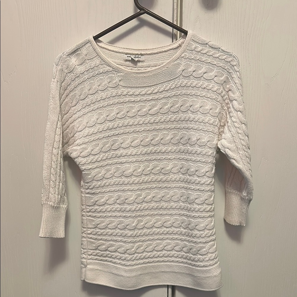 Women's White Cable Banana Republic  Knit Sweater